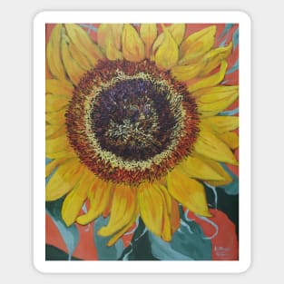 Sunflower painting in acrylics Sticker